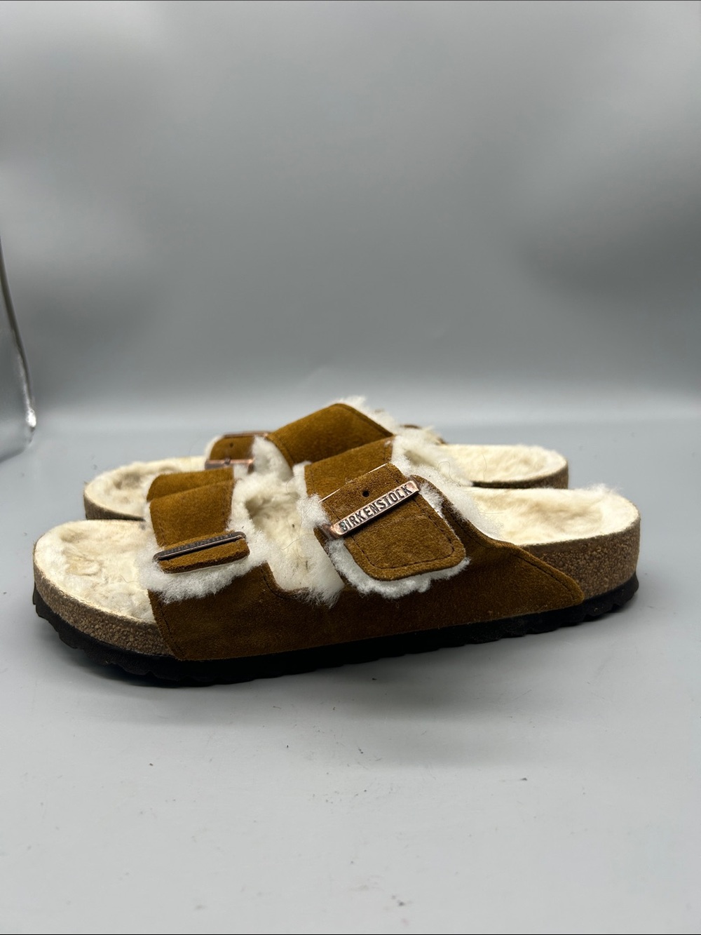 Birkenstock Arizona Shearling Sandals - Mink - Picture 5 of 7